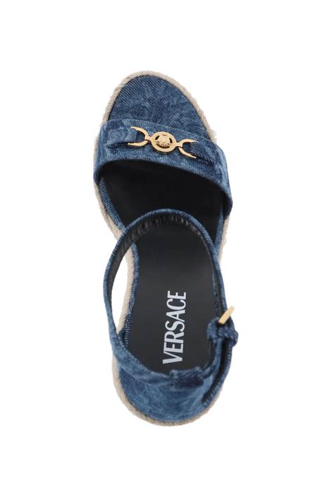 sandali barocco versace|versace barocco denim sandals.